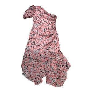 SHEIN Pink Floral One Shoulder Midi Dress 6